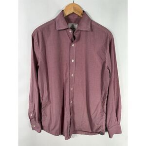 Todd Snyder Men's 15.5‎ / 32-33 Red White Check Long Sleeve Dress Shirt